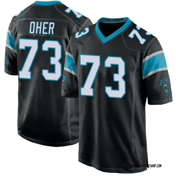 Men's Michael Oher Carolina Panthers Game Black Team Color Jersey