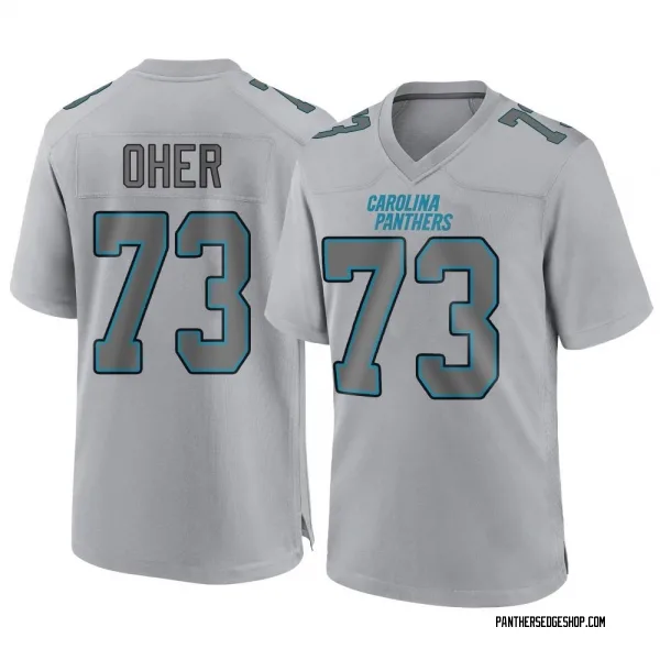 Men's Michael Oher Carolina Panthers Game Gray Atmosphere Fashion Jersey
