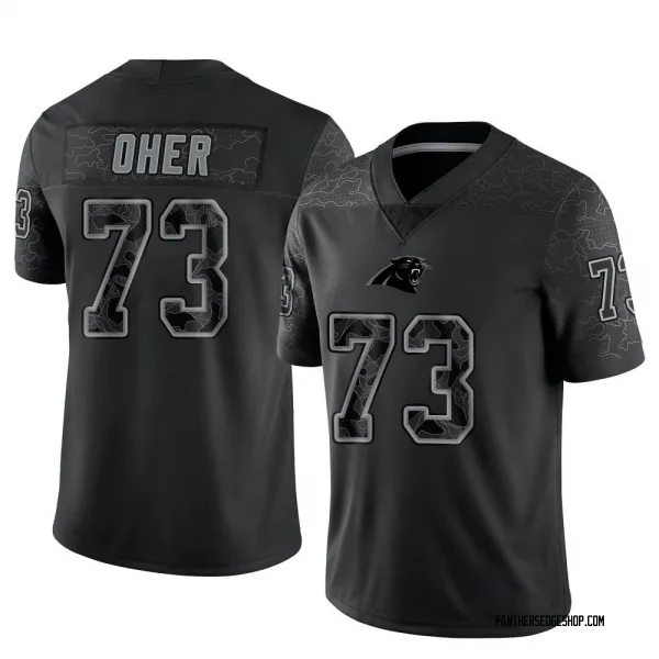 Men's Michael Oher Carolina Panthers Limited Black Reflective Jersey